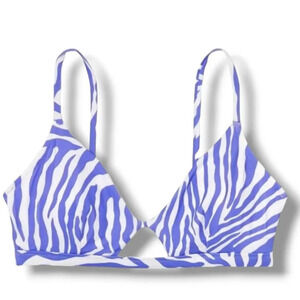 Shade & Shore Women’s Longline Keyhole Swim Top Purple Tiger Print NWT